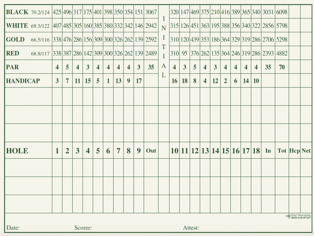 Golf Scorecard