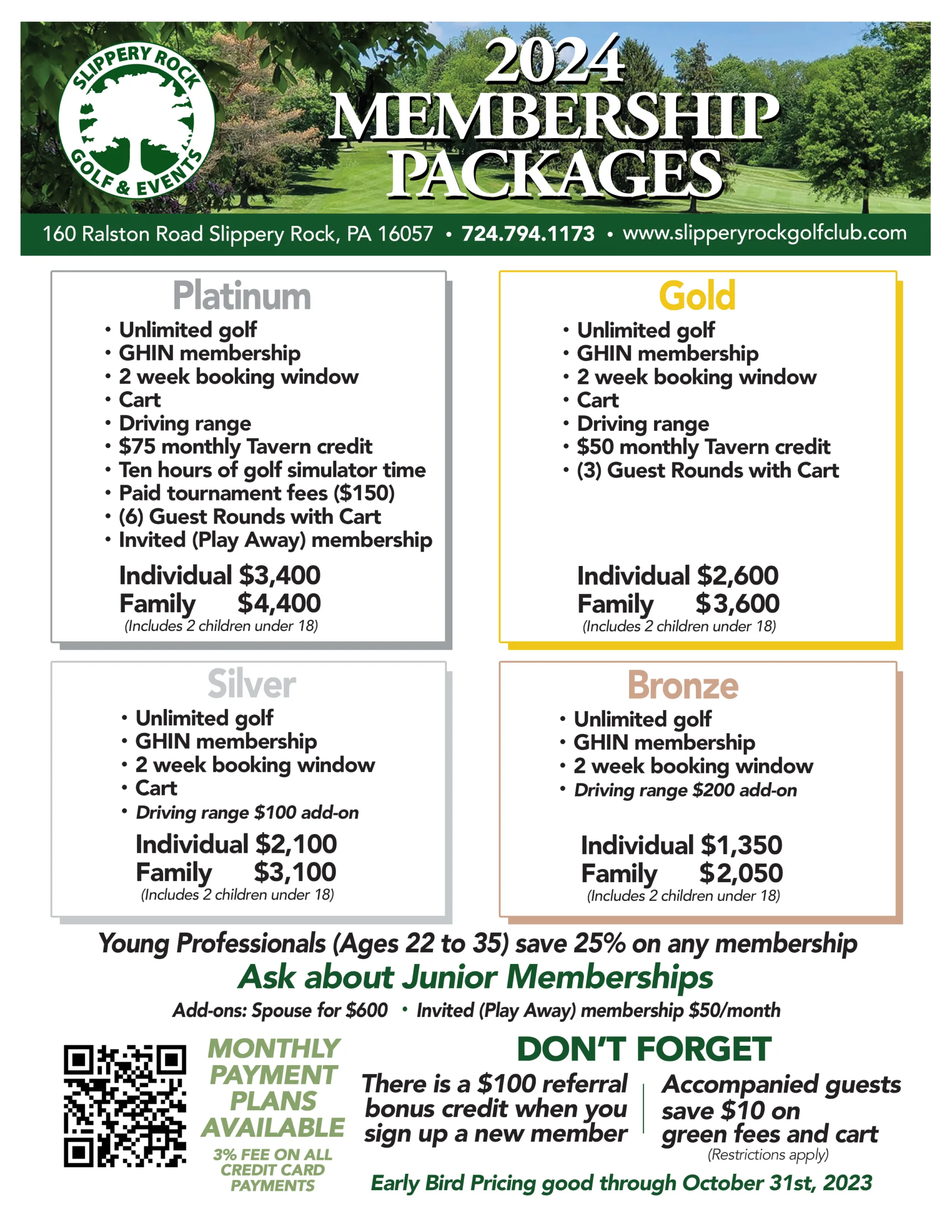 Membership Slippery Rock Golf Club and Events